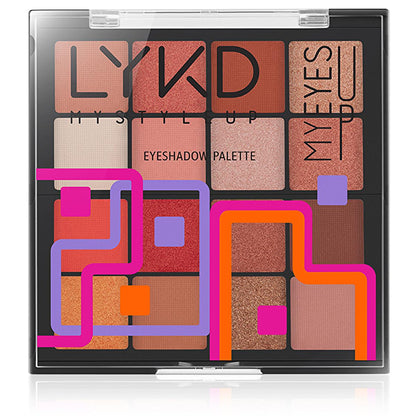 LYKD 300 Peachy Vibes Eyeshadow Palette: 16 Matte &amp; Shimmer Colors, High Pigment, Blendable Makeup Palette for Stunning Eye Looks