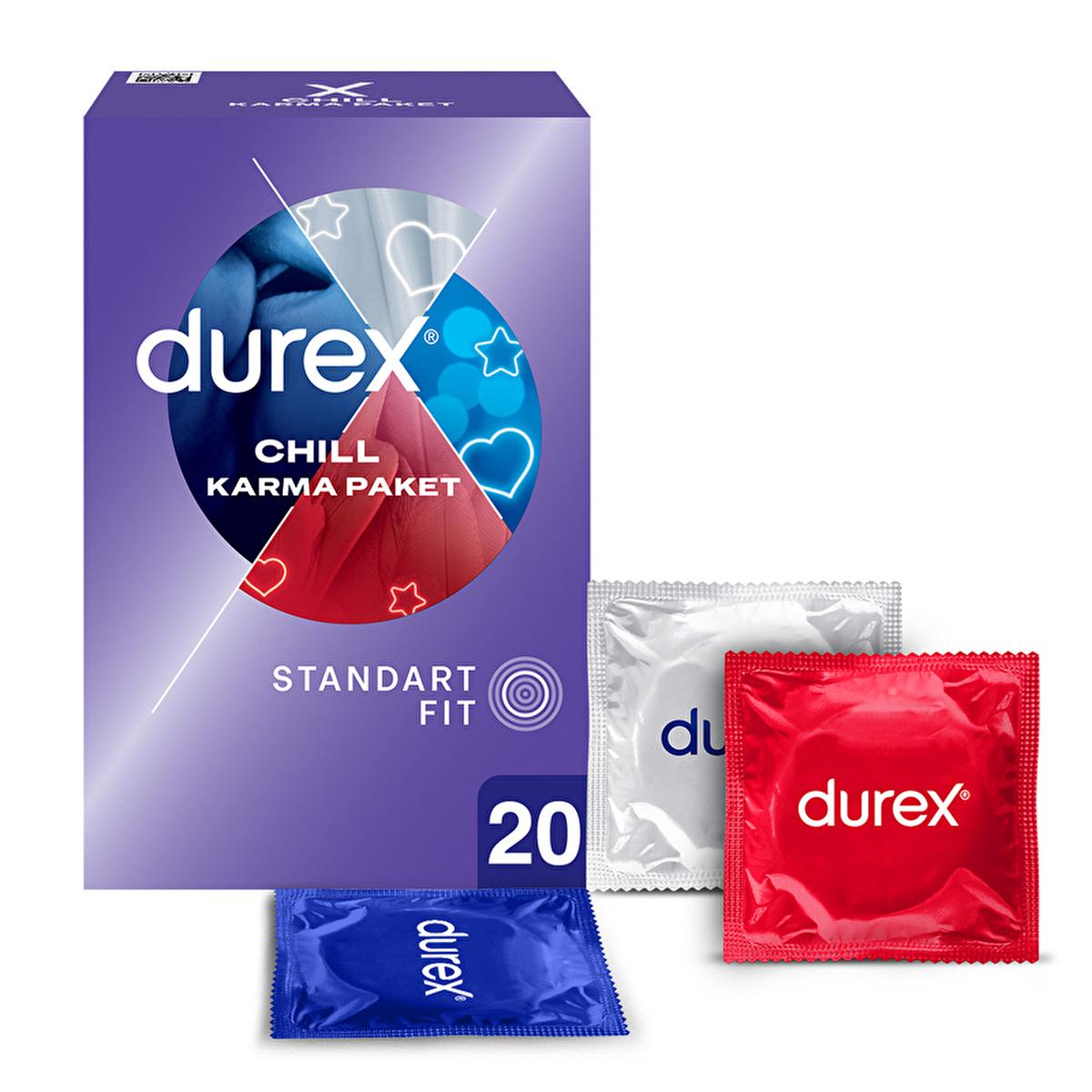 Durex Chill Condoms 20 Pack - Sensual Latex Condoms for Enhanced Intimacy &amp; Contraception