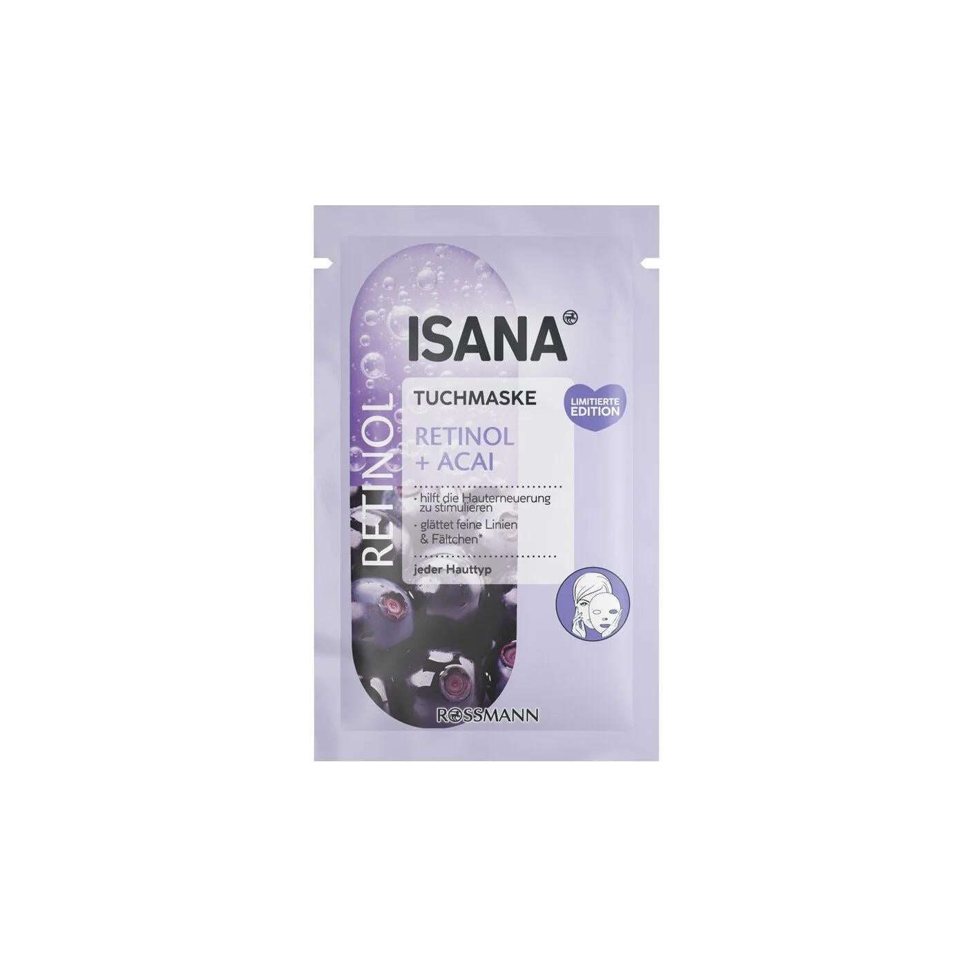 Isana Retinol &amp; Acai Sheet Mask for Smooth Skin 1 Sheet