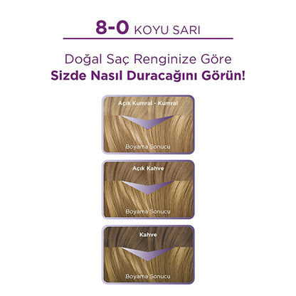 Palette Hair Dye - Intense Color, Nourishing, 8-0 Dark Blonde