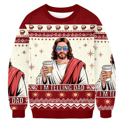 Casual Christmas Print Crew Neck Sweatshirts
