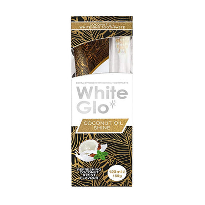 White Glo Coconut Oil Whitening Toothpaste 4oz - Natural Brightening | Fresh Mint Flavor