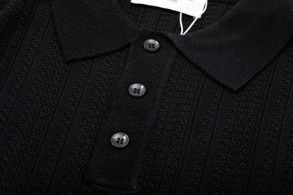 Thom Browne Black T-Shirt with Collar