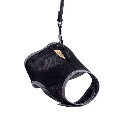 Cattie Air-Mesh Cat Harness and Leash Set Black Small 20-30cm