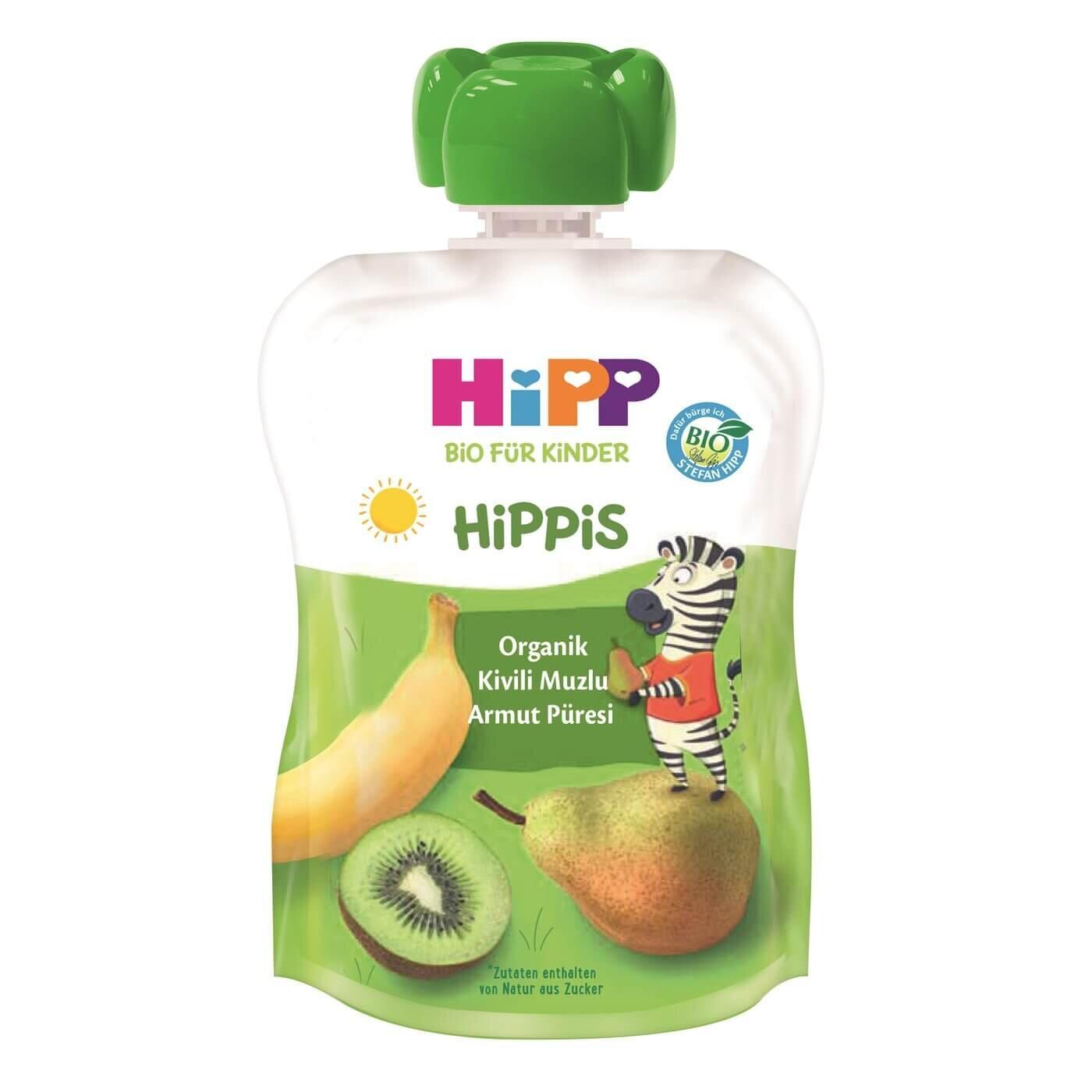 HiPP Organic Kiwi Banana &amp; Pear Fruit Puree Snack 100g