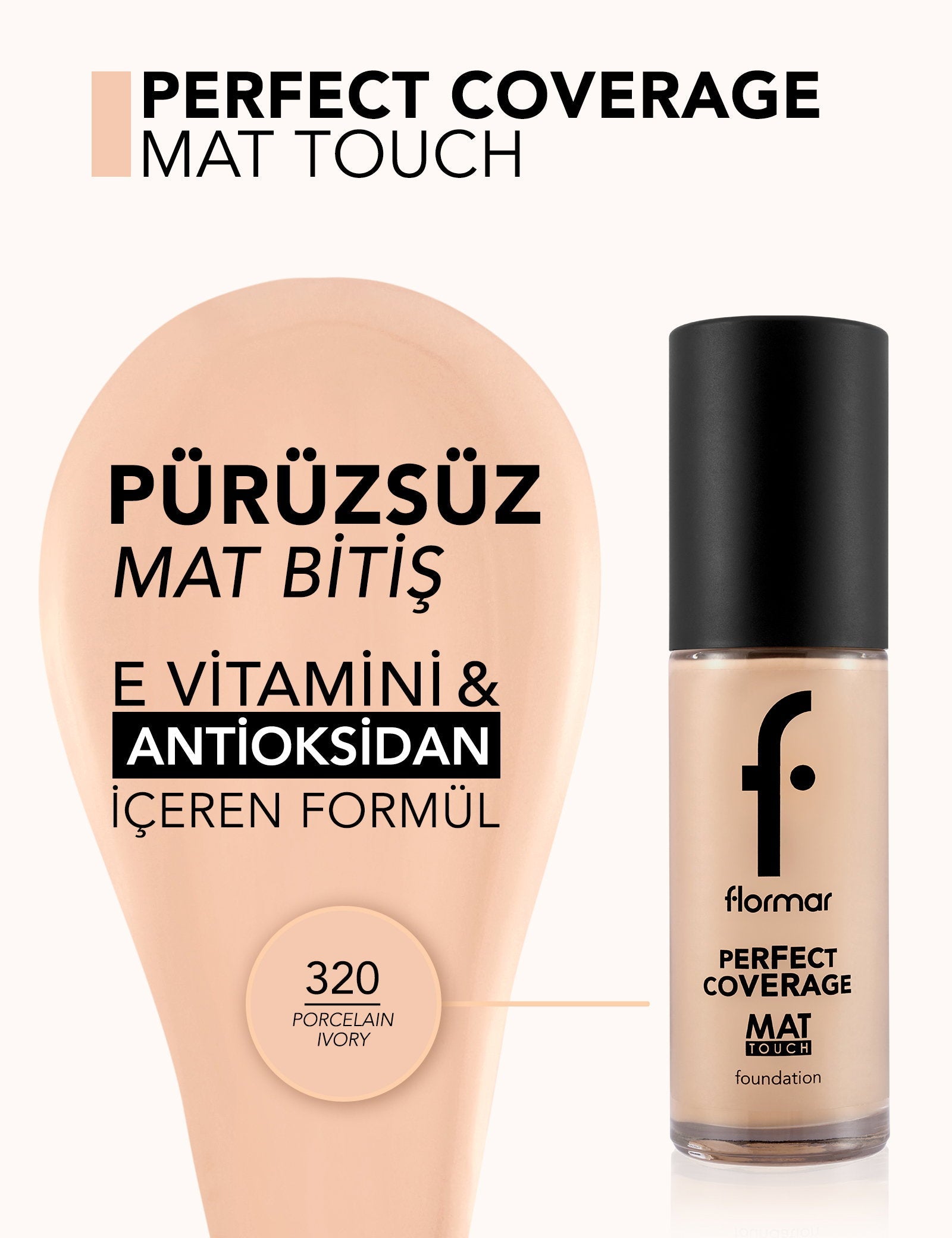 Flormar Mat Touch High Pigment Matte Foundation 30ml