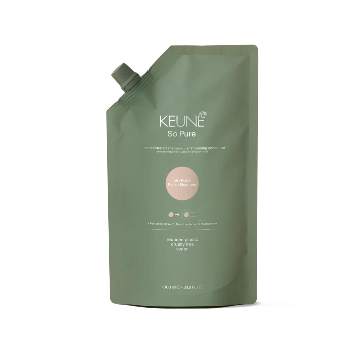 Keune So Pure Polish Defrizz &amp; Shine Shampoo Refill 1000 ml