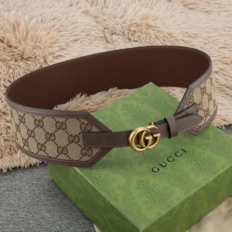 Gucci GG-buckle canvas Women belt &
