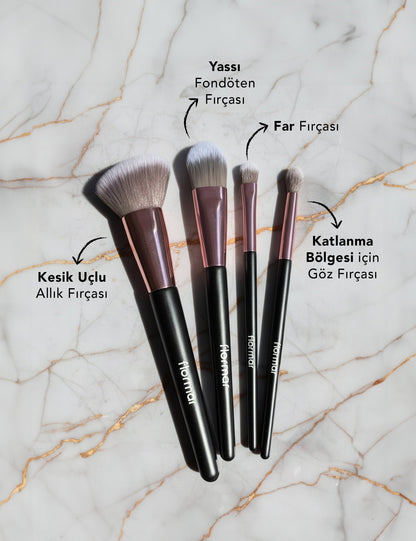 Flormar Makeup Brush Set with Travel Pouch 4 Pieces