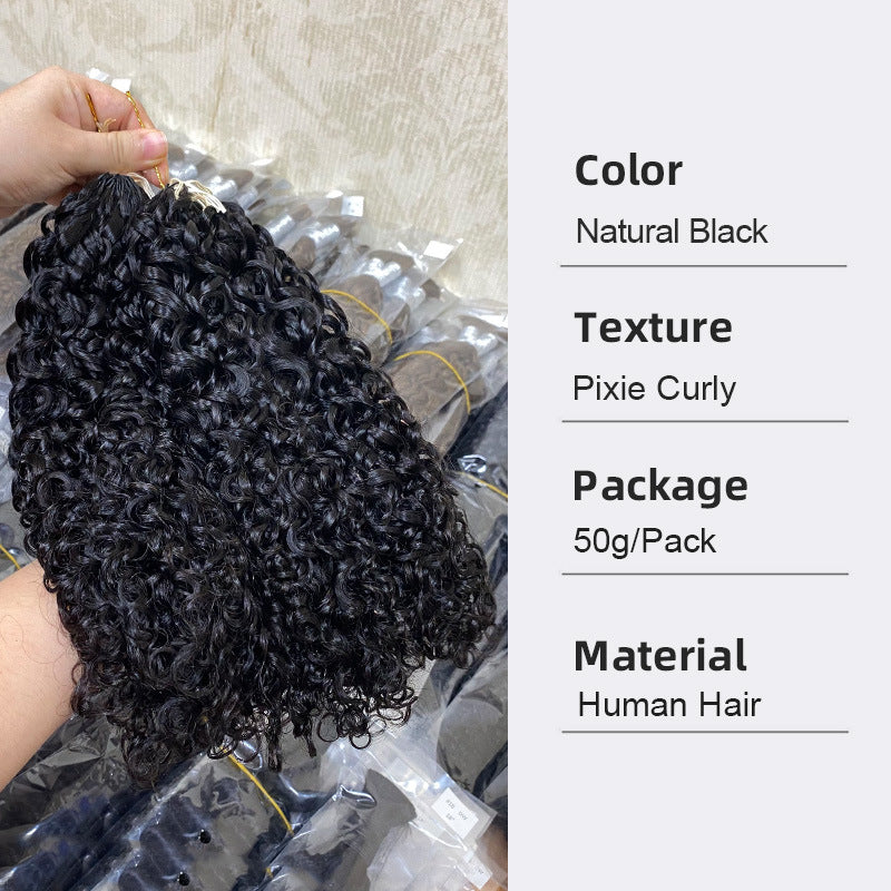 Real Human Hair Crochet Wigs Burmese Curly Extensions