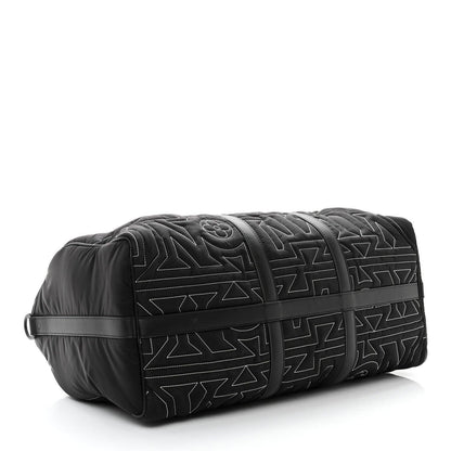 Louis Vuitton Nylon Embroidered Keepall Bandouliere 50 Black