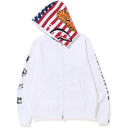 BAPE US Limited Collection USA Shark Hoodie A Bathing Ape White