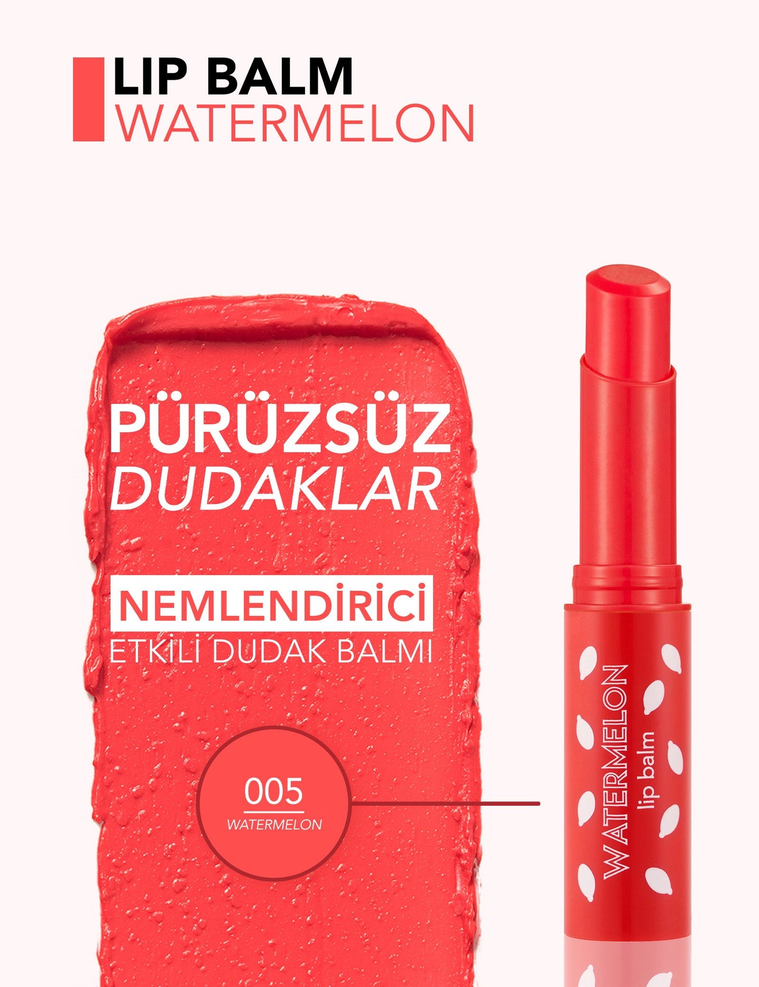 Flormar Watermelon Tinted &amp; Nourishing Lip Balm for Soft Lips