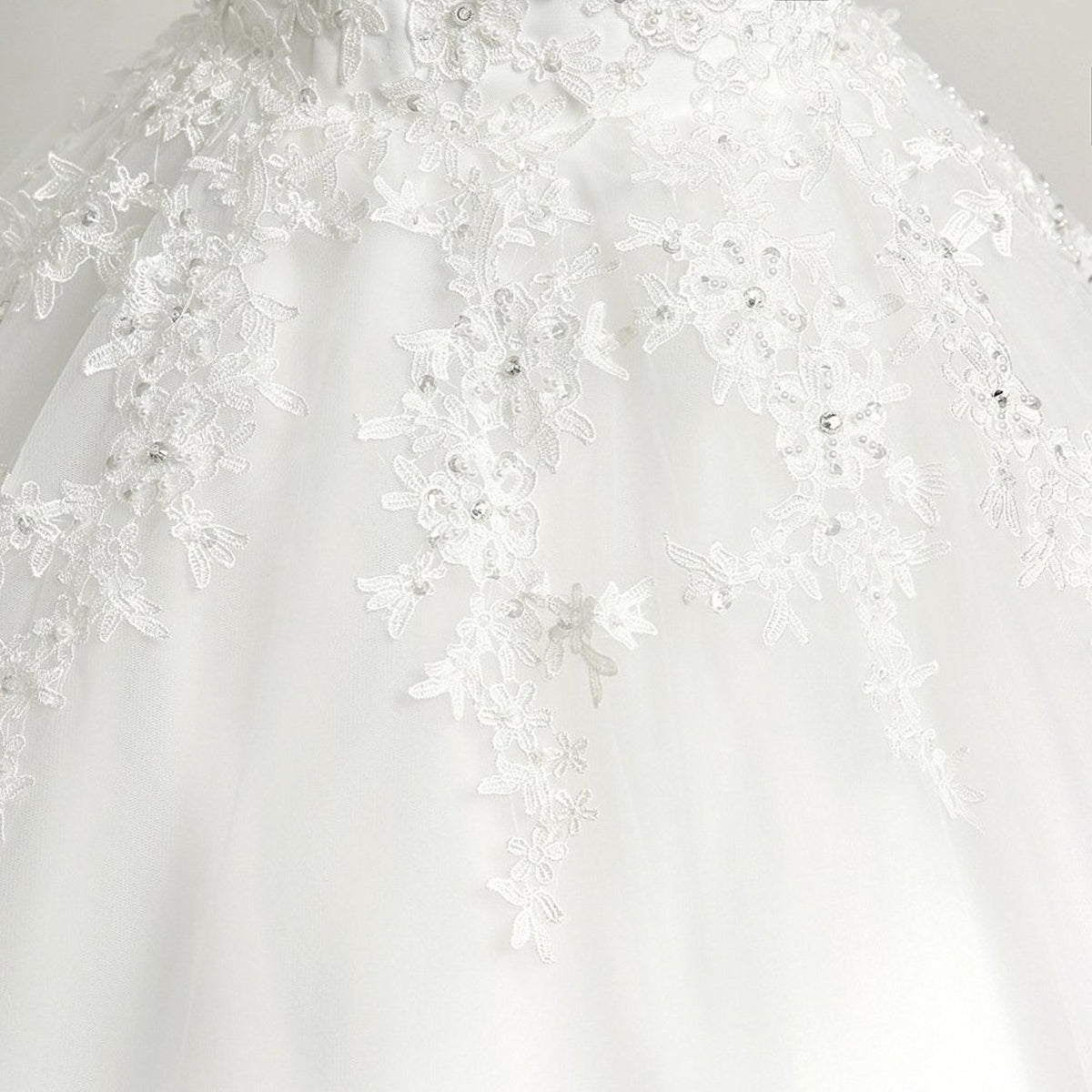 Ivory White Lace Maternity Wedding Dress with Train