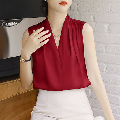 Womens Long Sleeve Silk Satin Blouse