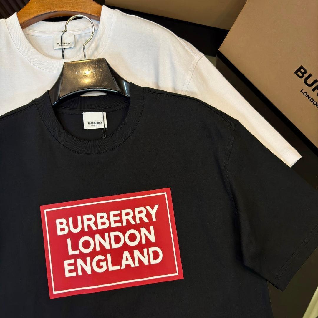 Burberry Black &amp; Red T-Shirt Without Collar