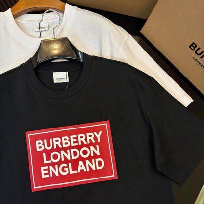 Burberry Black &amp; Red T-Shirt Without Collar