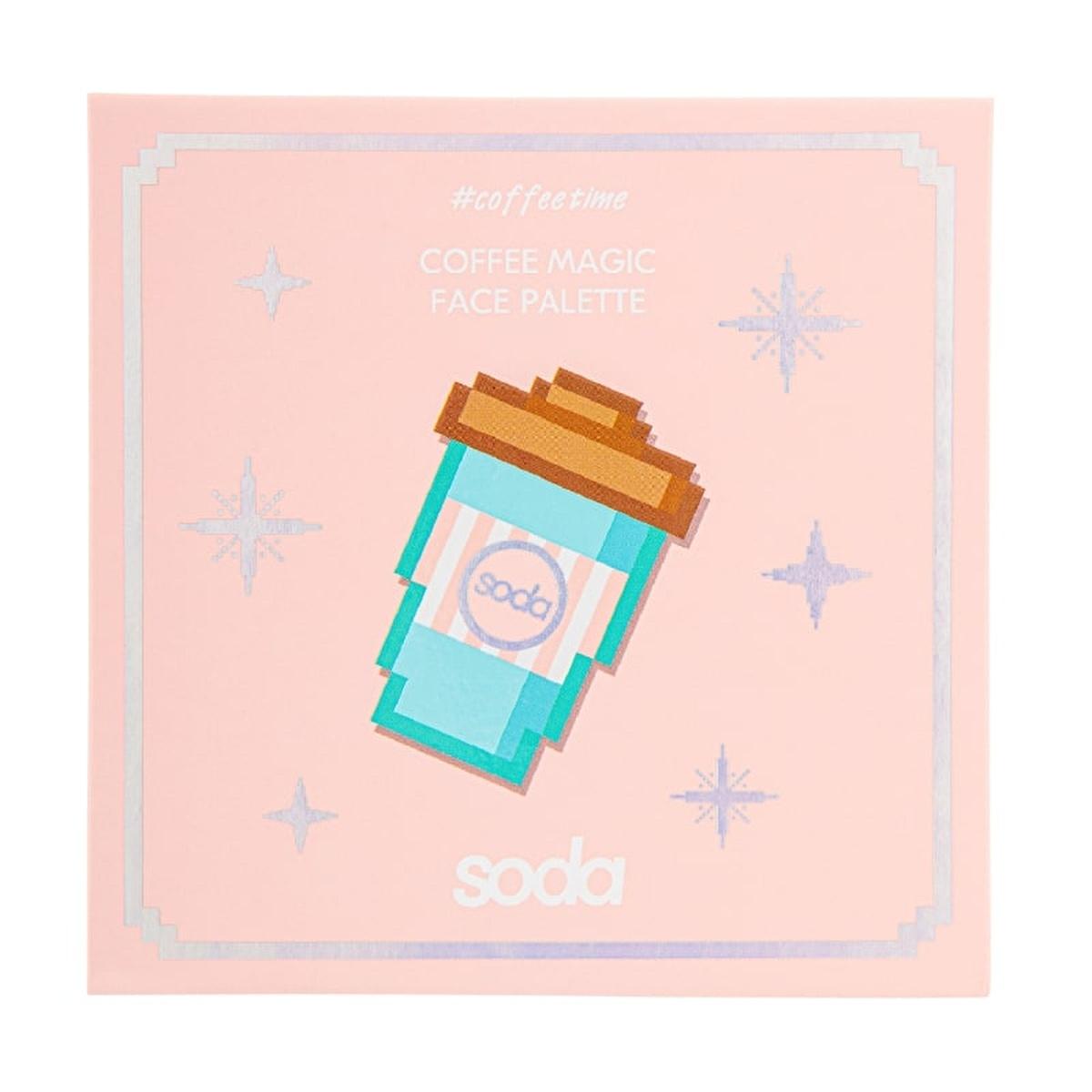 Soda Coffee Magic 4-in-1 Makeup Palette - Contour, Blush, Highlighter &amp; Bronzer for All Skin Tones