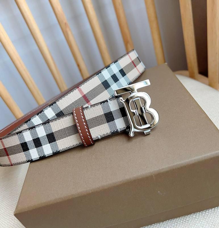 Burberry TB Belt E-Canvas &amp; Leather Vintage