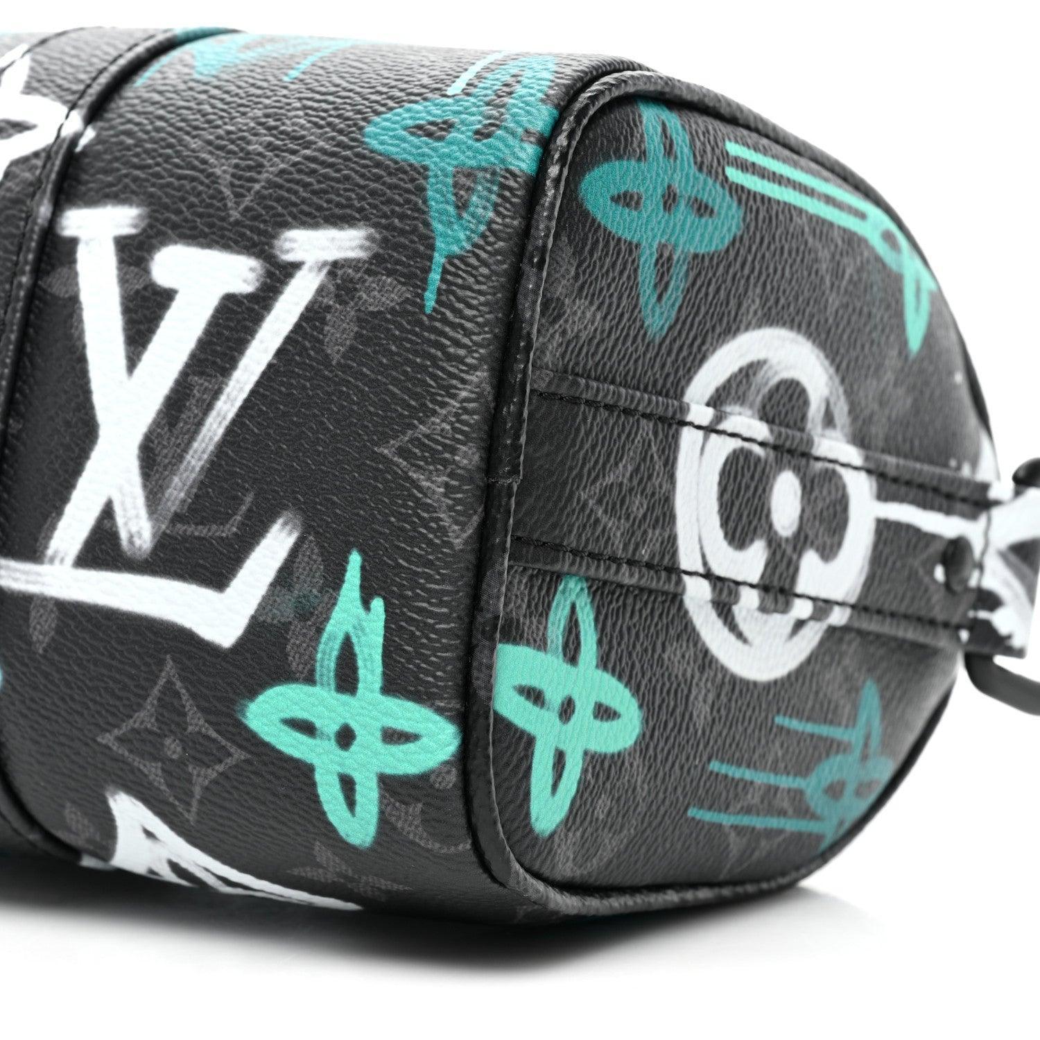 Louis Vuitton Monogram Eclipse LV Graffiti Keepall Bandouliere 25 &