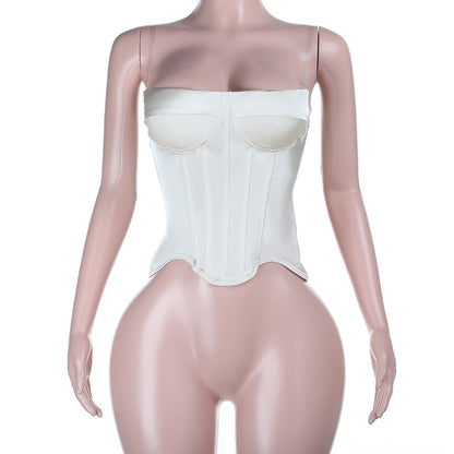 Satin Sexy Backless Tube Top for Women