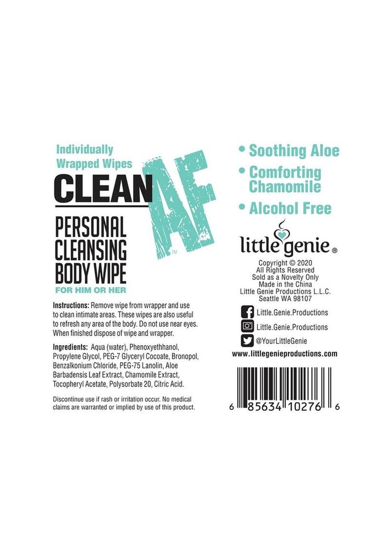 Clean AF Personal Cleansing Body Wipes Individually Wrapped