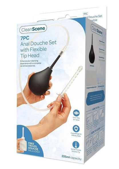 CleanScene 7PC Anal Douche Set with Tip Head