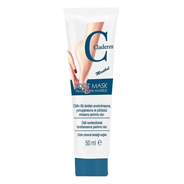 Claderm Foot Mask with Menthol Extract - 50ml, Exfoliates &amp; Softens Dry Heel Skin