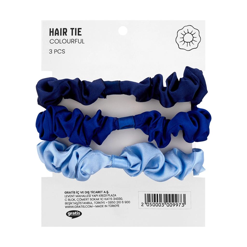 Eklips Satin Hair Scrunchies Gentle Blue Hair Ties 3-Pack