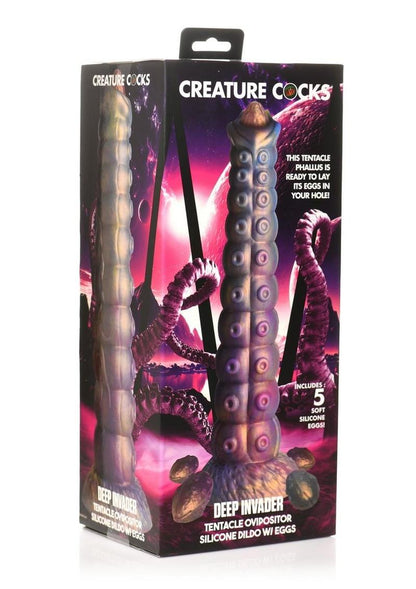 Deep Invader Tentacle Ovipositor Silicone Dildo With Eggs