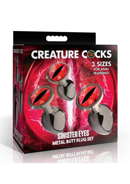 Creature Cocks Sinister Eyes Metal Butt Plug Set