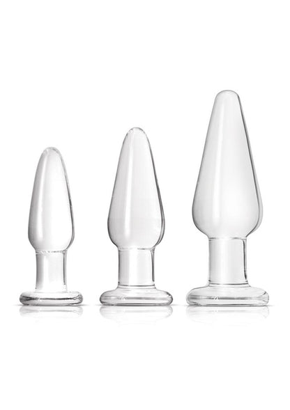 Crystal Premium Glass Trainer Kit Clear Butt Plug
