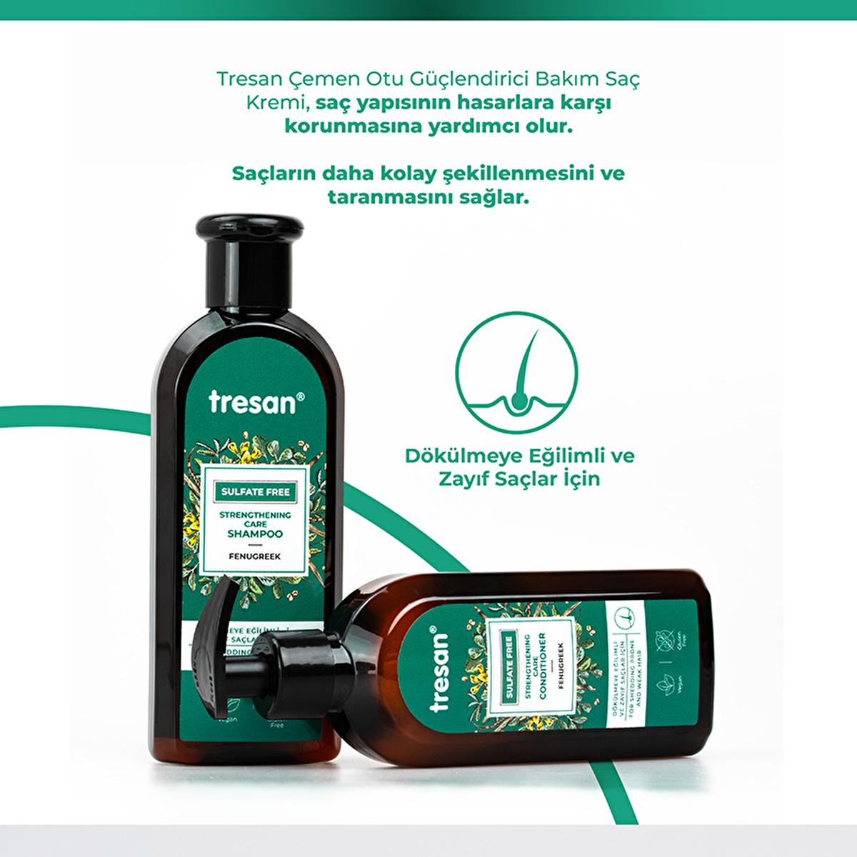 Tresan Fenugreek Hair Strengthening Conditioner: Sulfate-Free, Anti-Hair Loss, Natural Hair Growth &amp; Thickening - 300ml