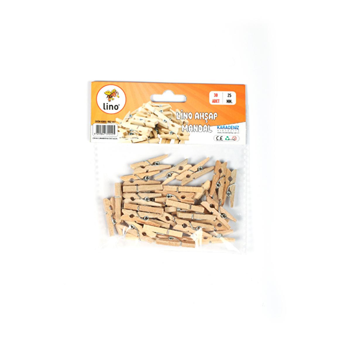 Lino Wooden Clothespins 25mm - 30 Pack Craft &amp; Laundry Pegs, Natural Wood Clips for DIY Projects &amp; Home Decor
