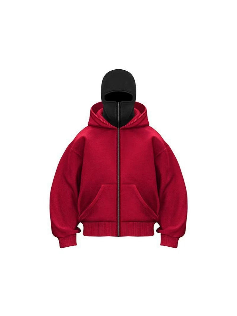Double Layer Hooded Zipper Sweatshirt