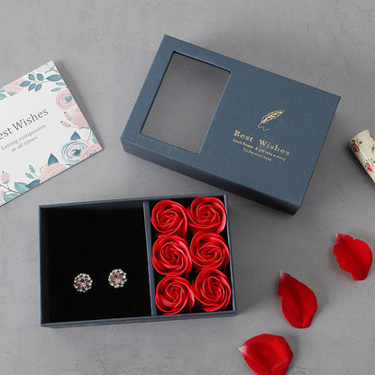 Rose Themed Jewelry Gift Box with Card