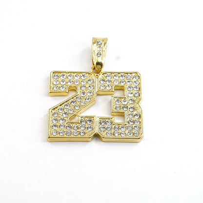 Digital 23 Pendant Necklace Hip Hop Alloy Jewelry
