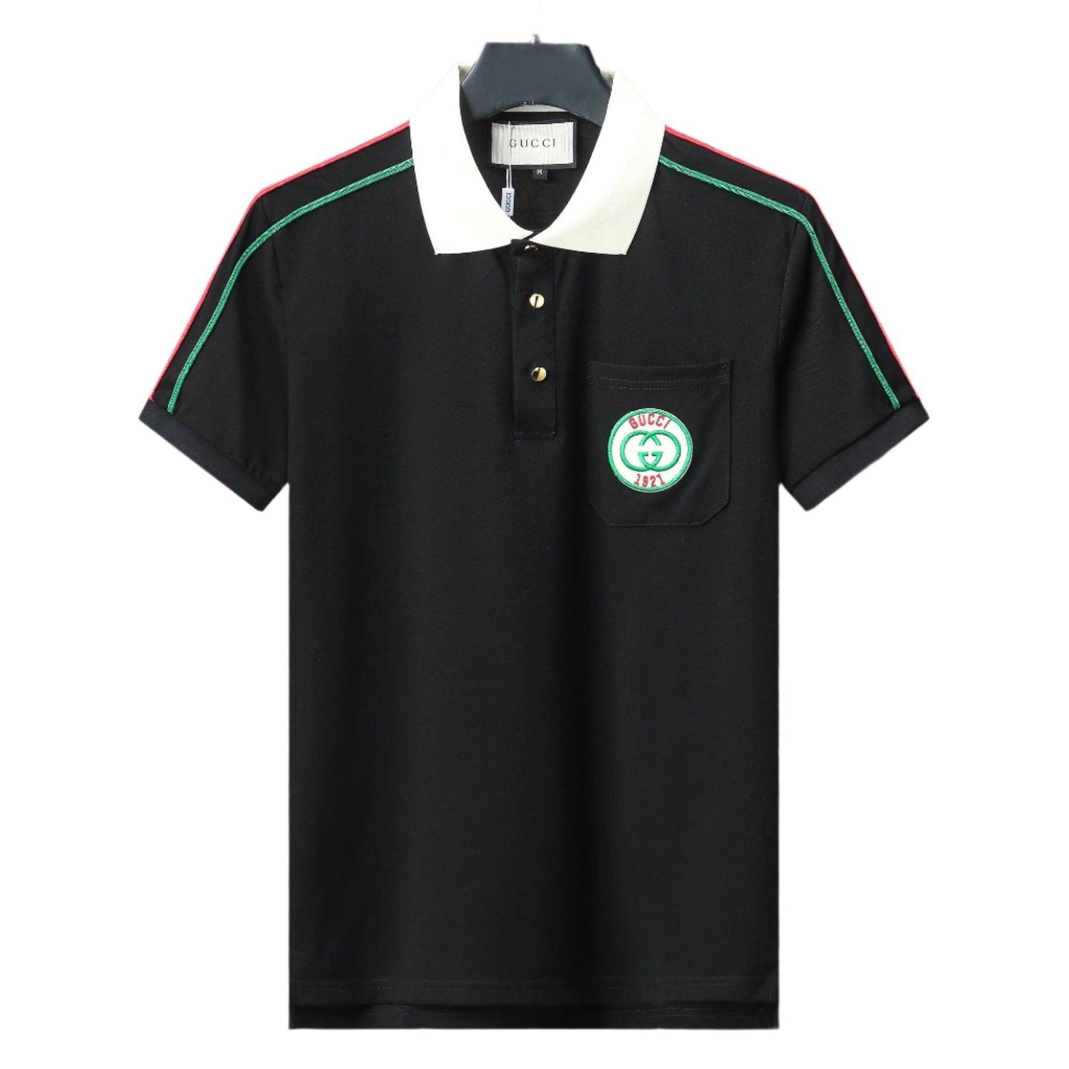 Gucci Black Collar T-Shirt – Luxury Cotton Comfort (Black)