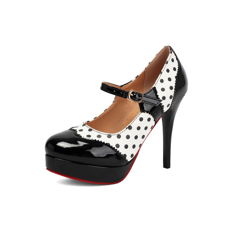 French Polka Dot Red Sole Women High Heels