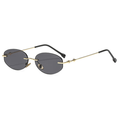Frameless Oval UV400 Sunglasses