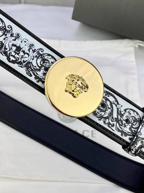 Versace MEDUSA BIGGIE ENAMEL LEATHER BELT