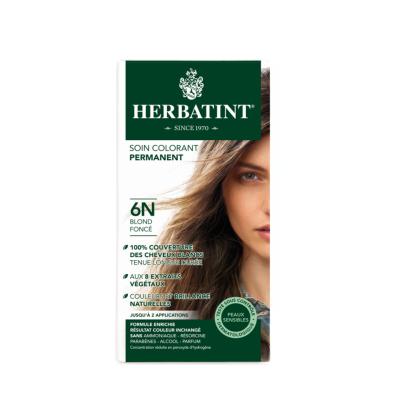 Herbatint 6N Dark Blonde Herbal Hair Dye: Ammonia &amp; Paraben Free, Gentle Gray Coverage, Natural Color with 8 Plant Extracts