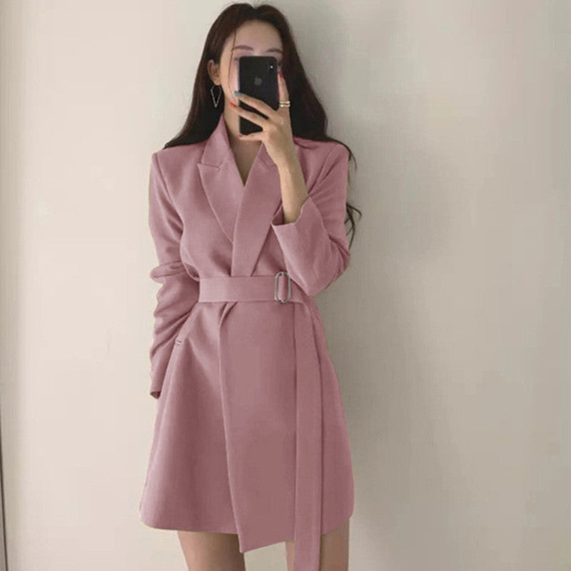 Mid-Length Retro Blazer with Belt