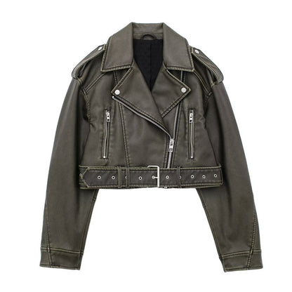 Turn-down collar loose-fitting coat
