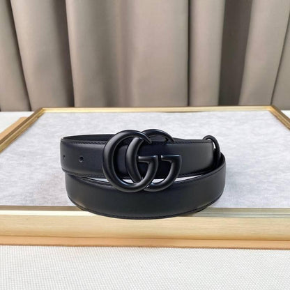 GUCCI Embellished coated-canvas and leather belt &