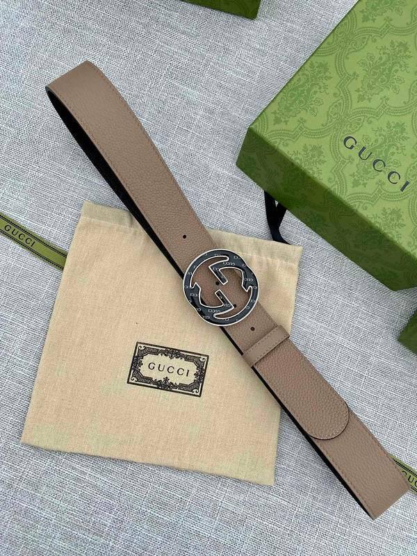 GUCCI Embellished coated-canvas and leather belt &