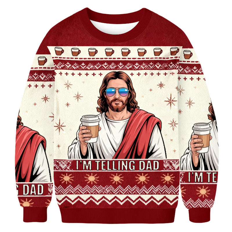 Casual Christmas Print Crew Neck Sweatshirts