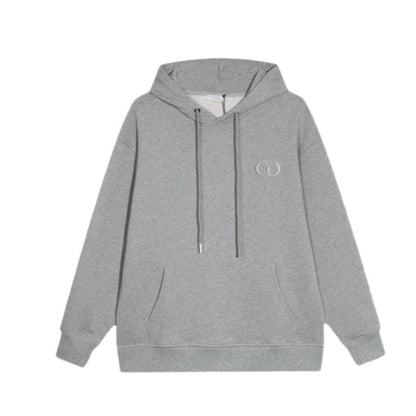 Dior Classic Letter Embroidered Hoodie Grey
