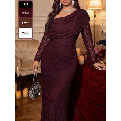 Lace plus-size long dress