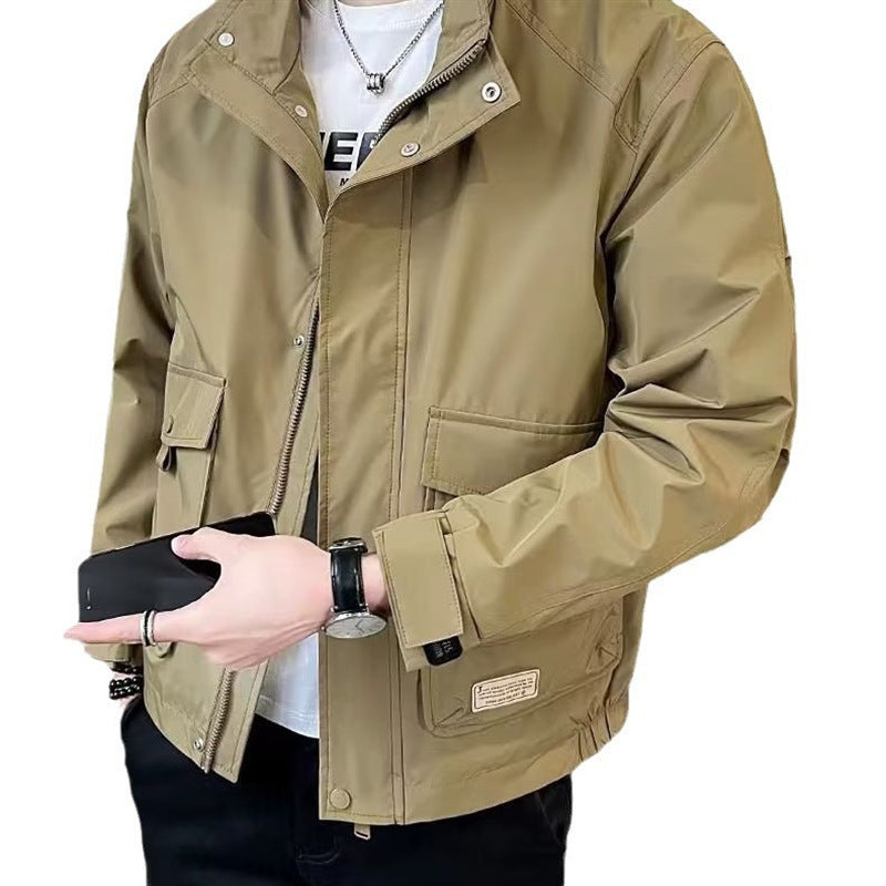 Mens Casual Stand Collar Jacket